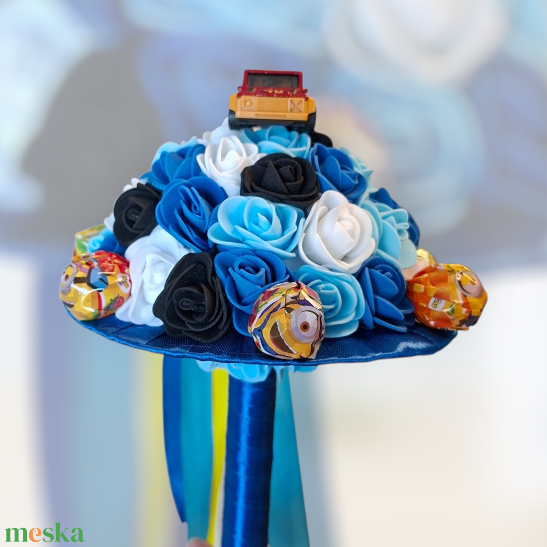 Hot wheels kisautós óvodai ballagási csokor - otthon & életmód - virágdekoráció - virágok - virágcsokor - Meska.hu