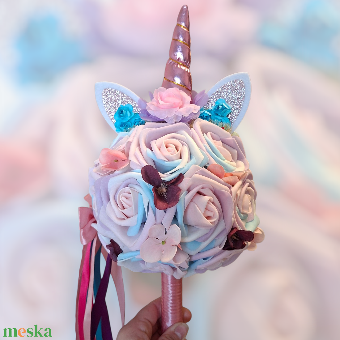 Unicornisos óvodai ballagási csokor - otthon & életmód - virágdekoráció - virágok - virágcsokor - Meska.hu