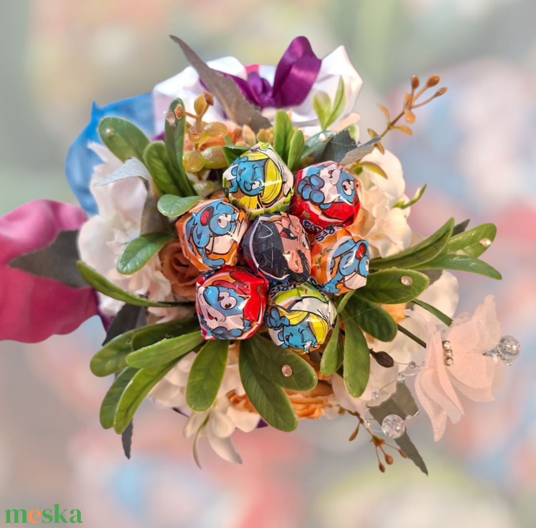 Óvodai ballagási csokor nyalókával - otthon & életmód - virágdekoráció - virágok - virágcsokor - Meska.hu