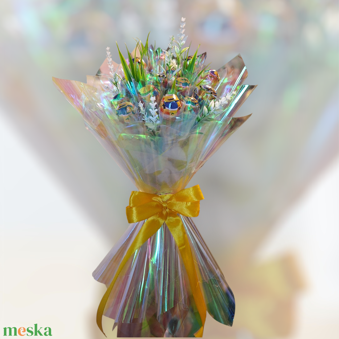 Minion nyalókás óvodai ballagási csokor - otthon & életmód - virágdekoráció - virágok - virágcsokor - Meska.hu