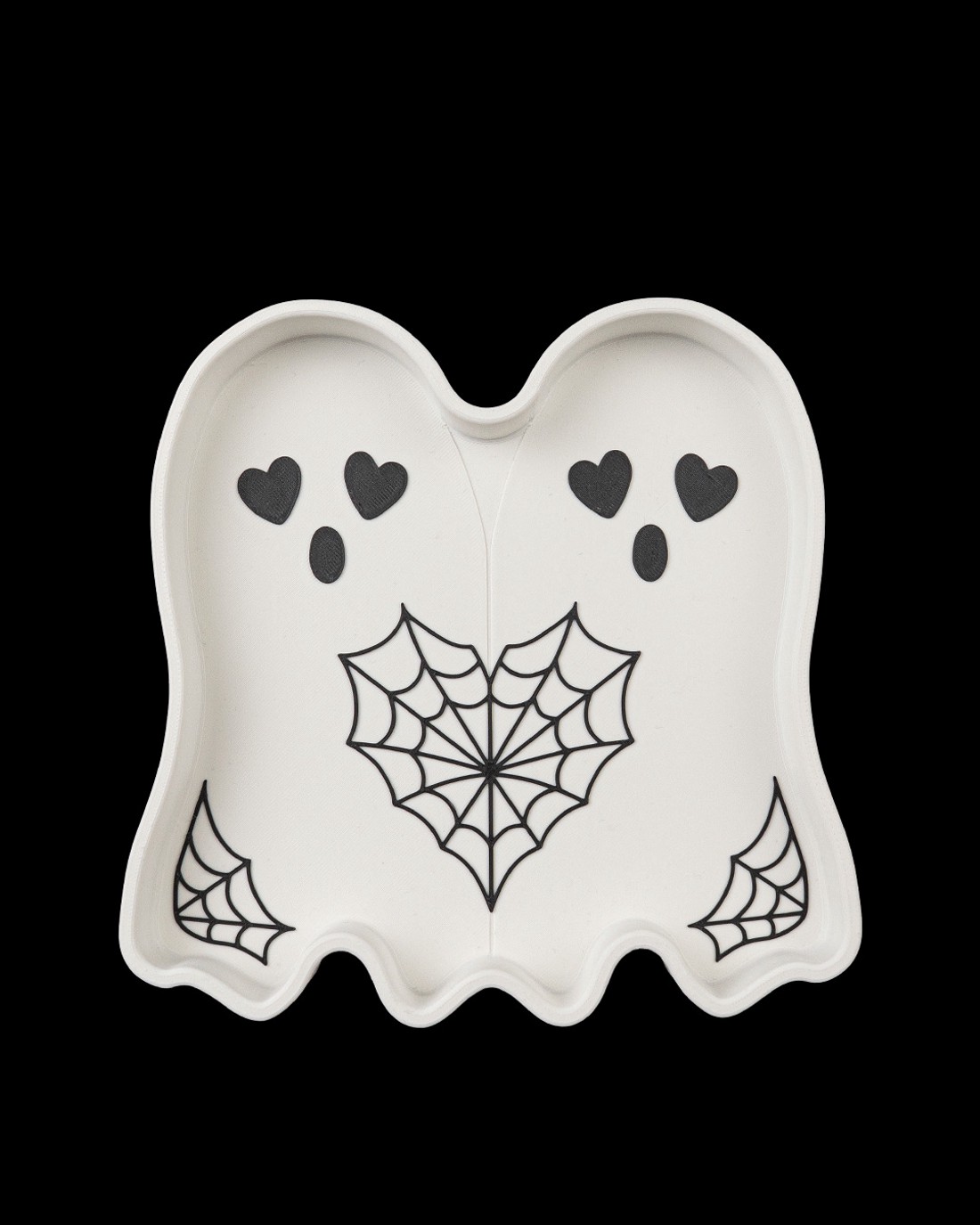 Halloween cukorkatartó tál, szellem páros � kínálótál, ékszertartó és gyűrűtartó tálca, 18 cm - otthon & életmód - dekoráció - halloween - halloweeni asztaldísz - Meska.hu