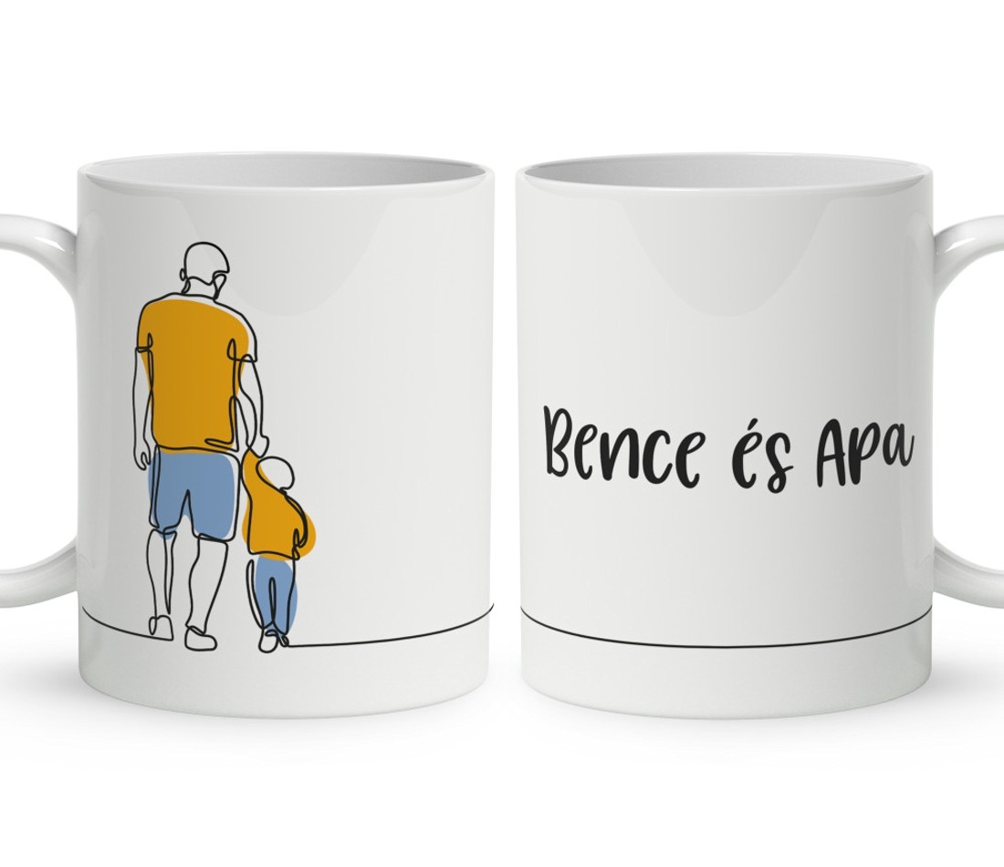 Kérd a neveddel - Apa és Fia Minimal mintás bögre - otthon & életmód - konyhafelszerelés, tálalás - tálalás - bögre & csésze - Meska.hu