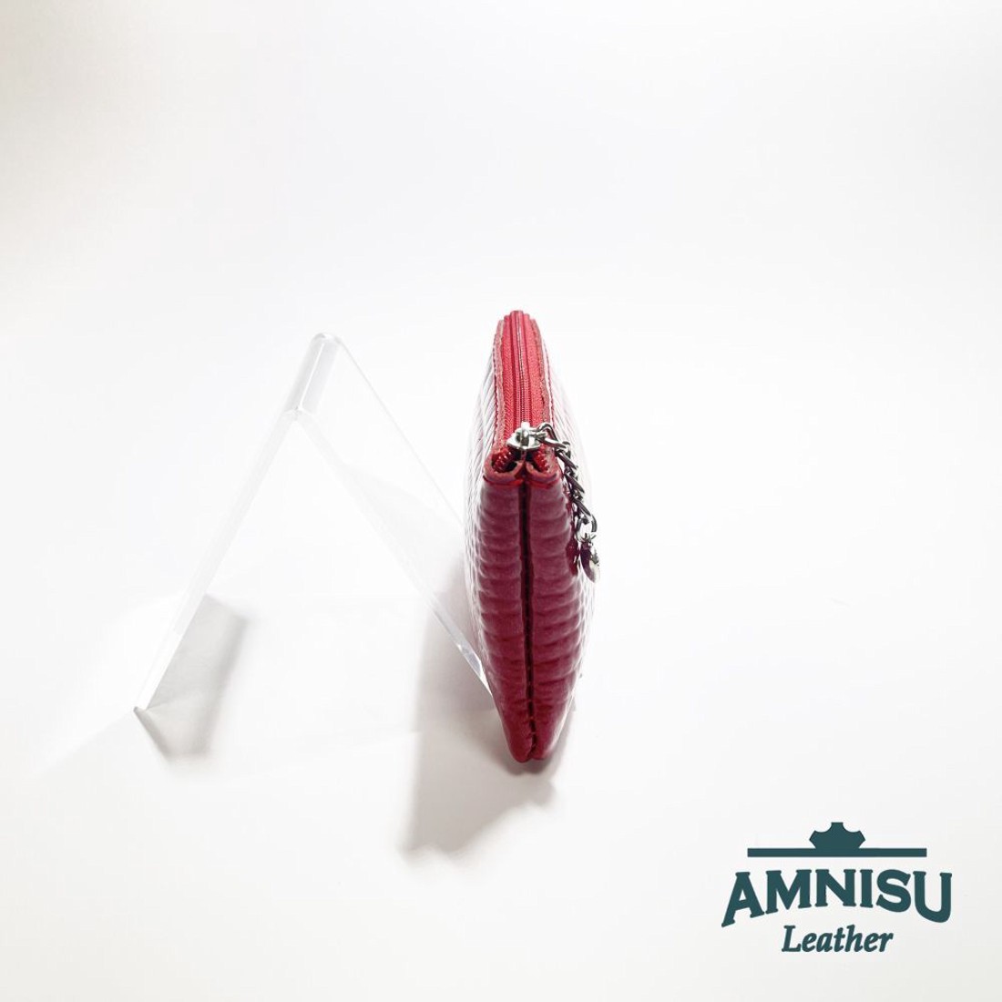 Piros lakk krokkómintás egy cipzáras kulcstartó A5008 - táska & tok - kulcstartó & táskadísz - kulcstartó - Meska.hu