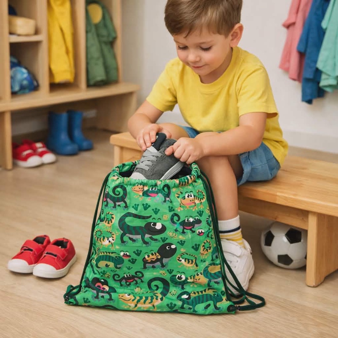 Tornazsák béléssel gekko - játék & sport - ovis felszerelés - ovis tornazsák - Meska.hu