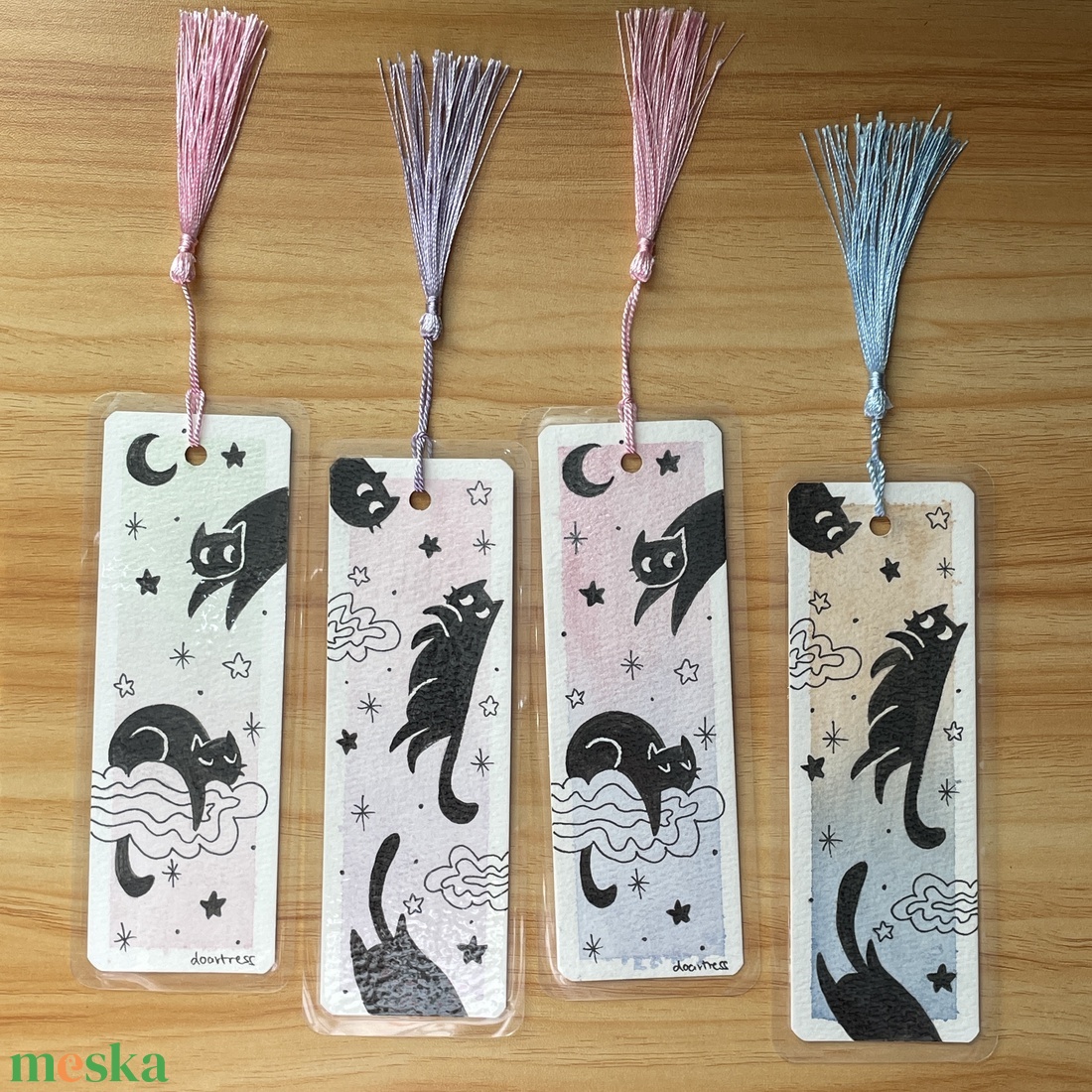 Kézzel festett cicás könyvjelző - könyv & zene - könyvjelző - Meska.hu