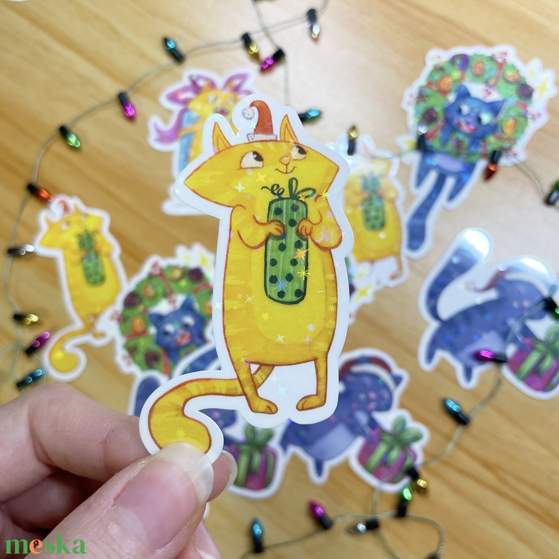 Csillogós Matrica - Mikulás Mrs. Hildred - otthon & életmód - papír, írószer - matrica, matrica csomag - Meska.hu