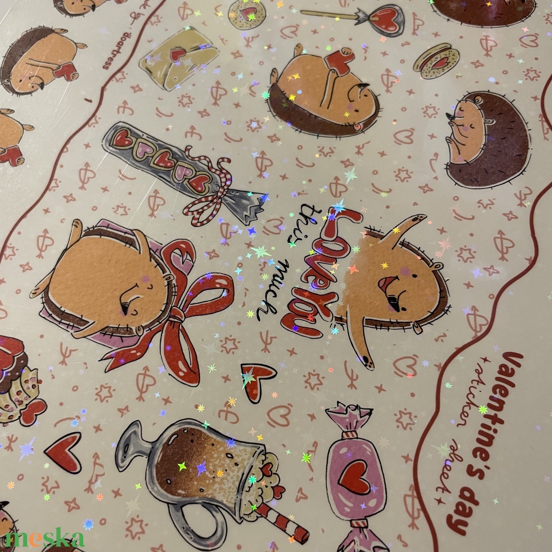 2in1 Sünis valentin napi matricaív csomag A6 - kellékek & szerszámok - dekorációs kellékek - matricaív - Meska.hu