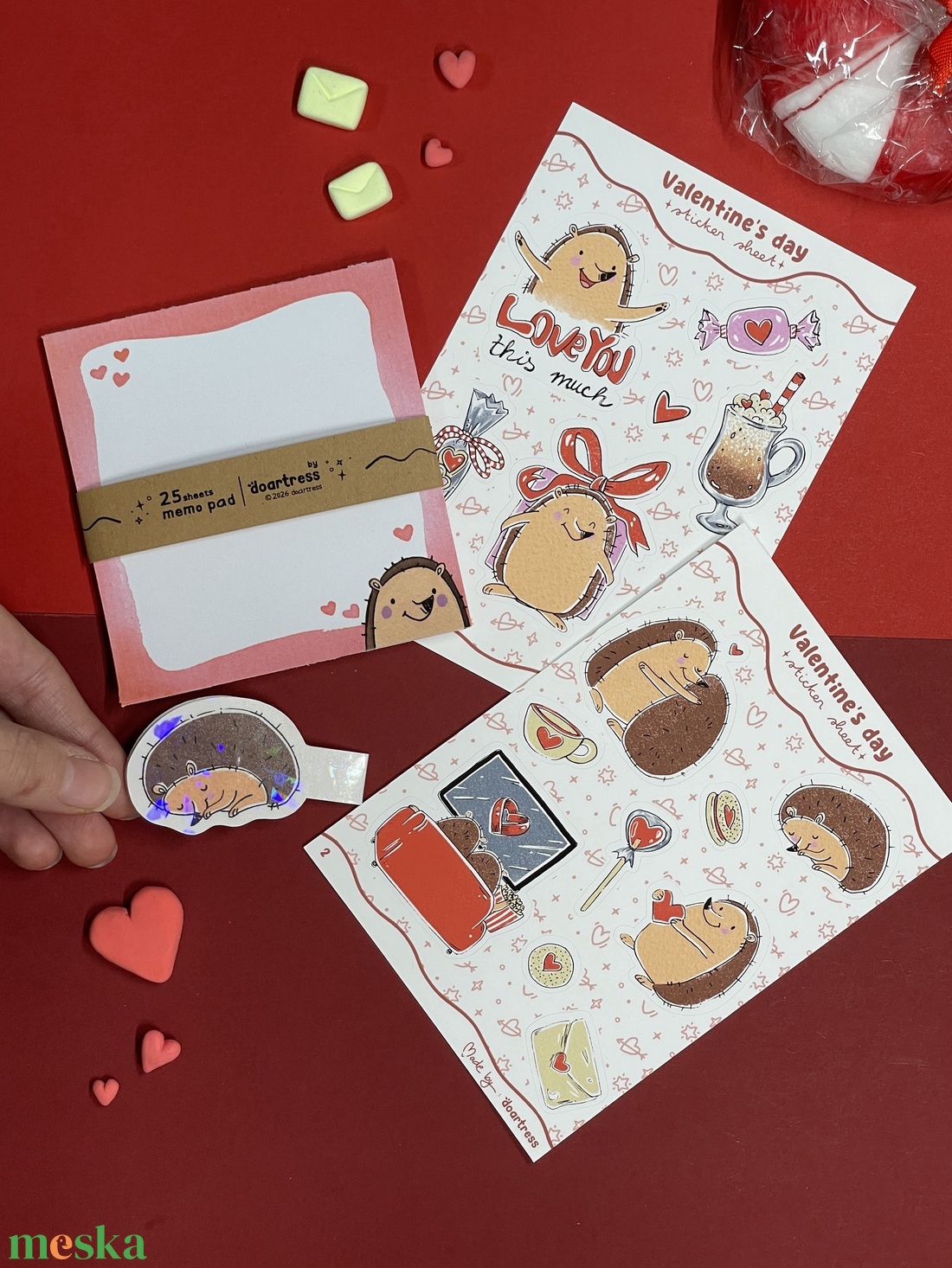 CSOMAG! Sünis valentin napi gyűjtemény - otthon & életmód - papír, írószer - matrica, matrica csomag - Meska.hu