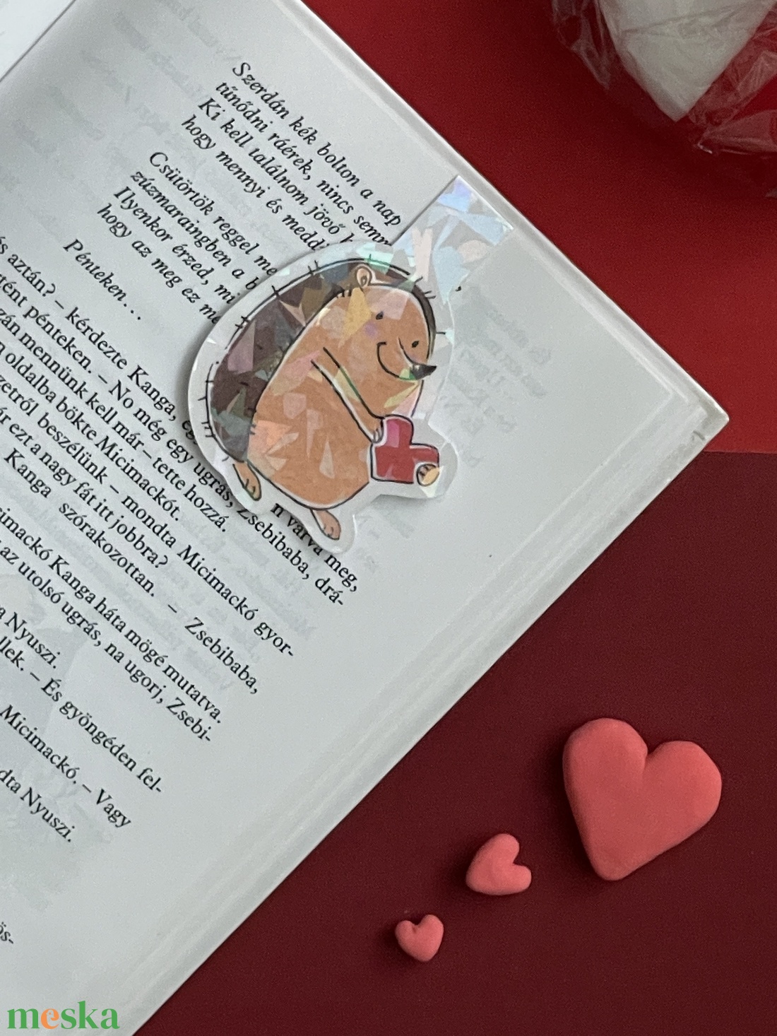 Szeretlek! Sünis mágneses könyvjelző csillogós - könyv & zene - könyvjelző - Meska.hu