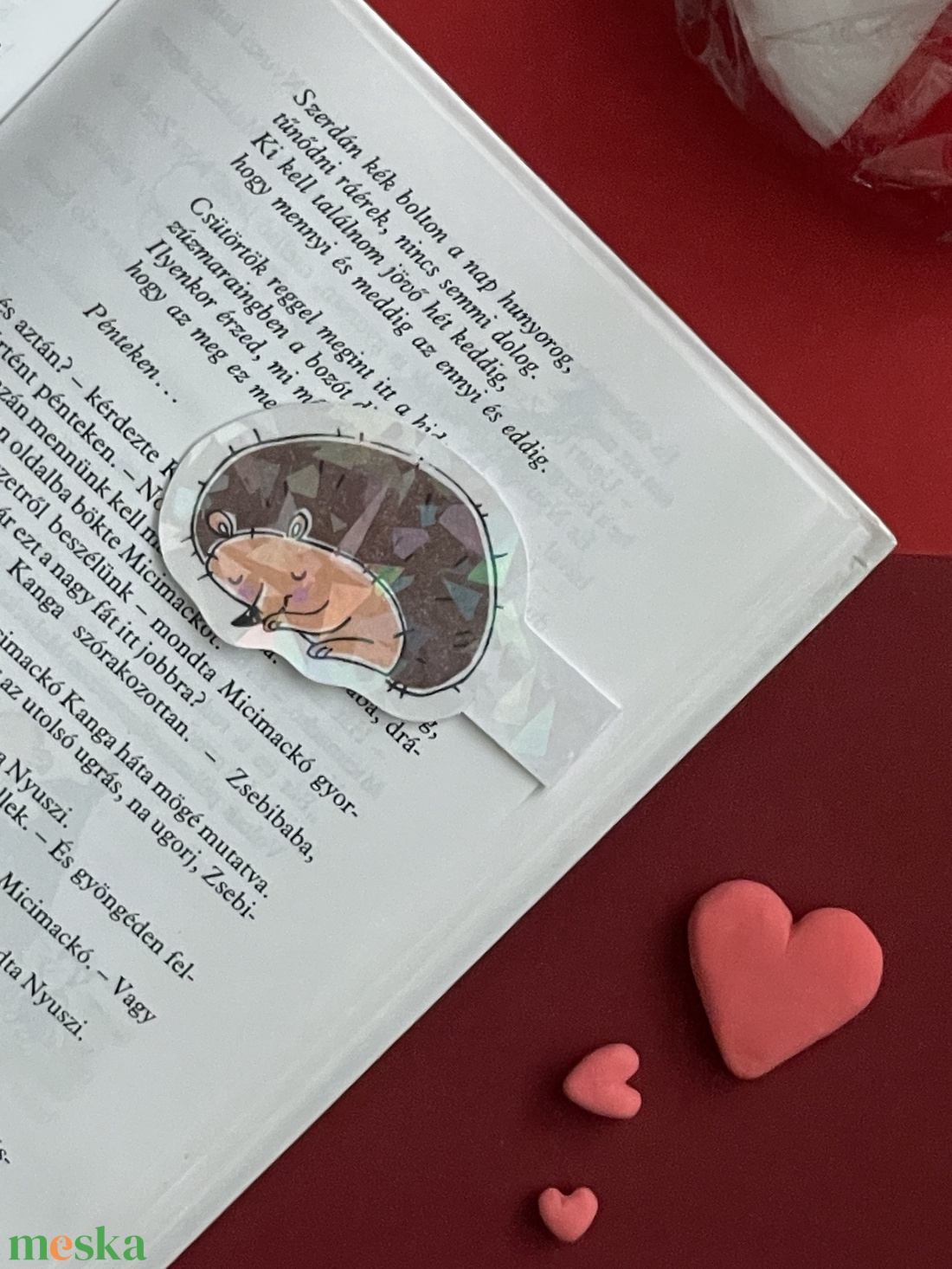 Sünis mágneses könyvjelző csillogós - könyv & zene - könyvjelző - Meska.hu