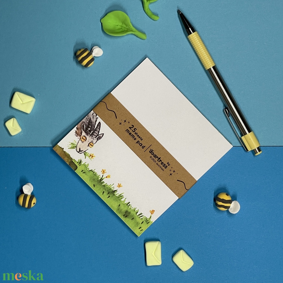 Legelő kecske illusztrált jegyzettömb - otthon & életmód - papír, írószer - jegyzetfüzet & napló - Meska.hu