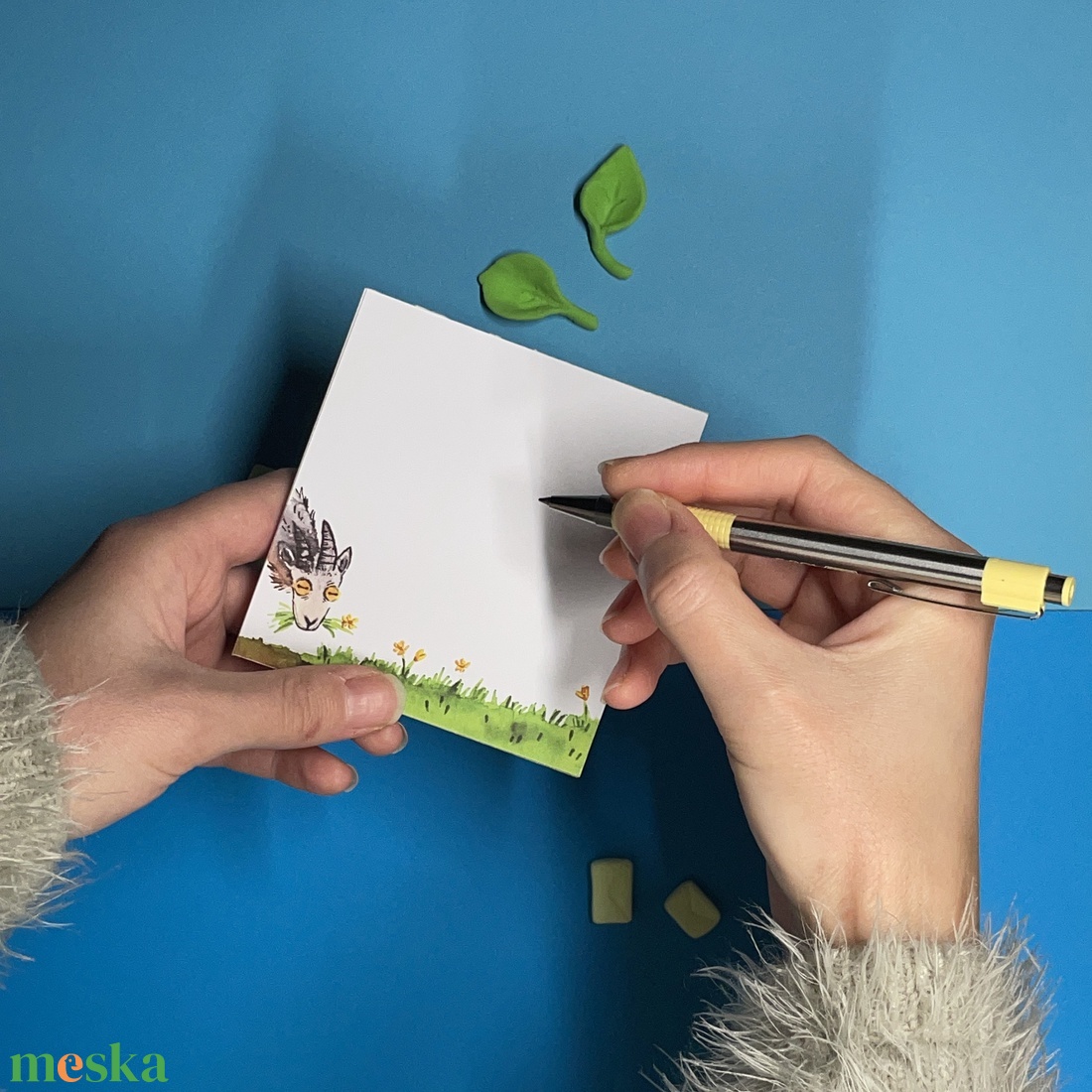 Legelő kecske illusztrált jegyzettömb - otthon & életmód - papír, írószer - jegyzetfüzet & napló - Meska.hu