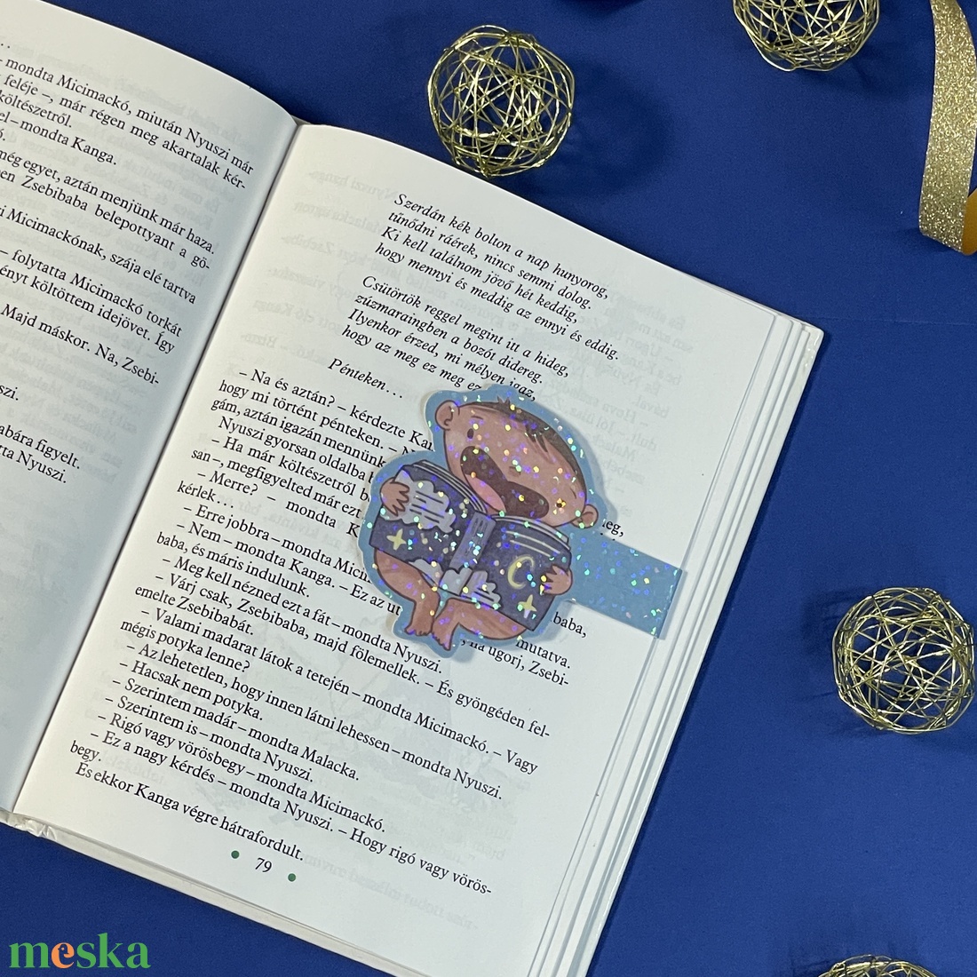 Babás fiú csillogós mágneses könyvjelző - könyv & zene - könyvjelző - Meska.hu