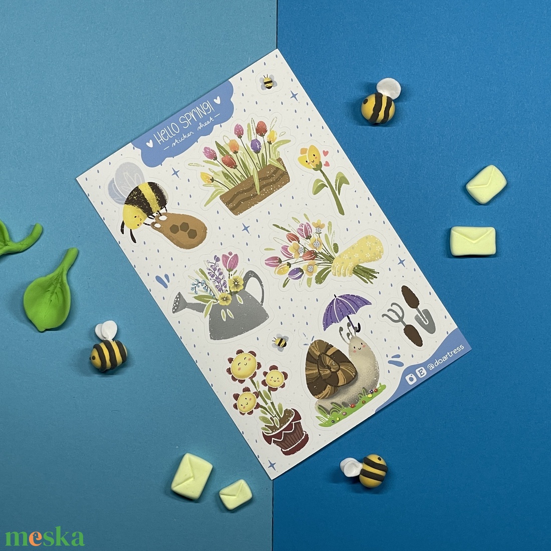 Tavaszváró matricaív A6 - kellékek & szerszámok - dekorációs kellékek - matricaív - Meska.hu