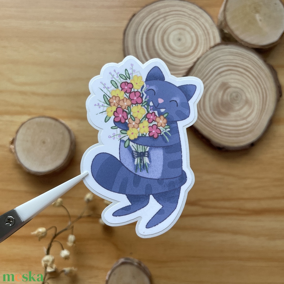 Vinyl Matrica - Tavaszi virágcsokros Mr. Chamberlin - otthon & életmód - papír, írószer - matrica, matrica csomag - Meska.hu