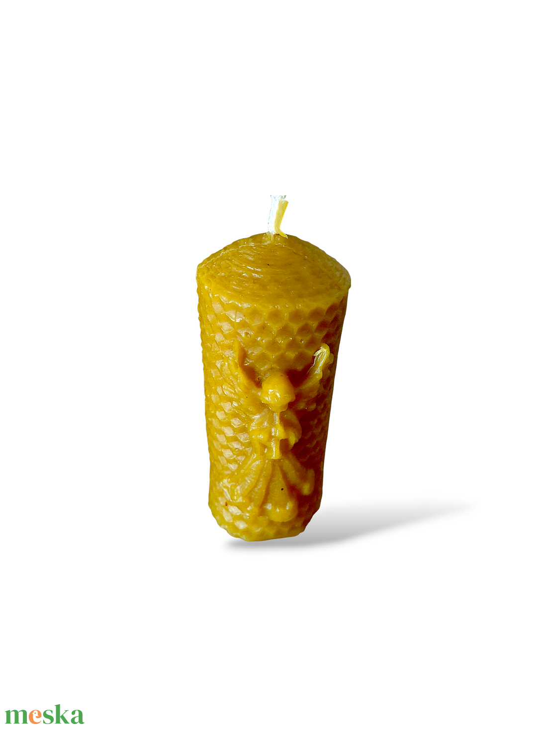 Méhviasz gyertya angyalkás  - esküvő - dekoráció - gyertya & gyertyatartó - Meska.hu
