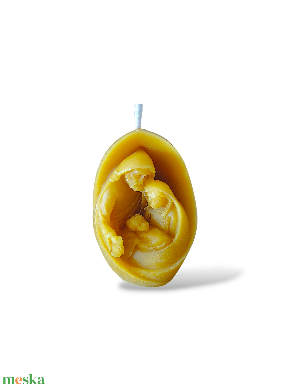 Méhviasz gyertya Mária kisdeddel - esküvő - dekoráció - gyertya & gyertyatartó - Meska.hu