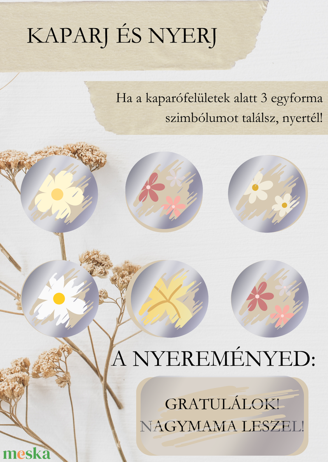 Kaparós: NAGYMAMA LESZEL - otthon & életmód - papír, írószer - ajándékozás kellékei - ajándék sorsjegy - Meska.hu Kaparós: NAGYMAMA LESZEL - otthon & életmód - papír, írószer - ajándékozás kellékei - ajándék sorsjegy - Meska.hu