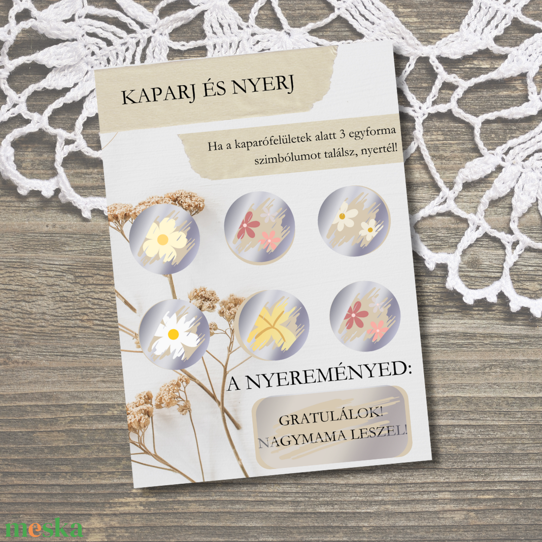 Kaparós: NAGYMAMA LESZEL - otthon & életmód - papír, írószer - ajándékozás kellékei - ajándék sorsjegy - Meska.hu Kaparós: NAGYMAMA LESZEL - otthon & életmód - papír, írószer - ajándékozás kellékei - ajándék sorsjegy - Meska.hu