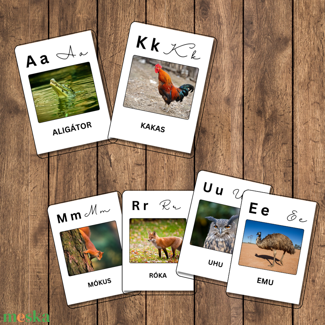ABC betúkártyák a világ állataival - játék & sport - készségfejlesztő és logikai játék - logikai játékok - Meska.hu