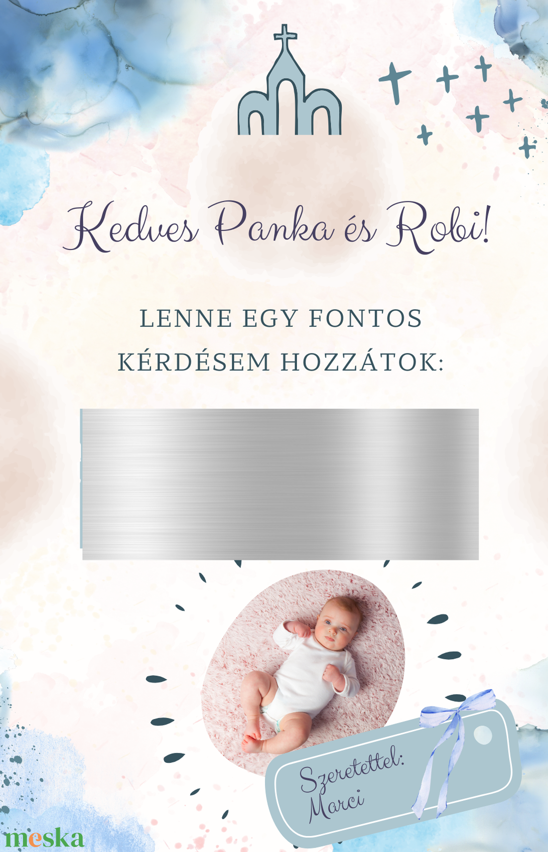 Keresztszülő felkérő II. - otthon & életmód - papír, írószer - ajándékozás kellékei - képeslap, üdvözlőlap - Meska.hu