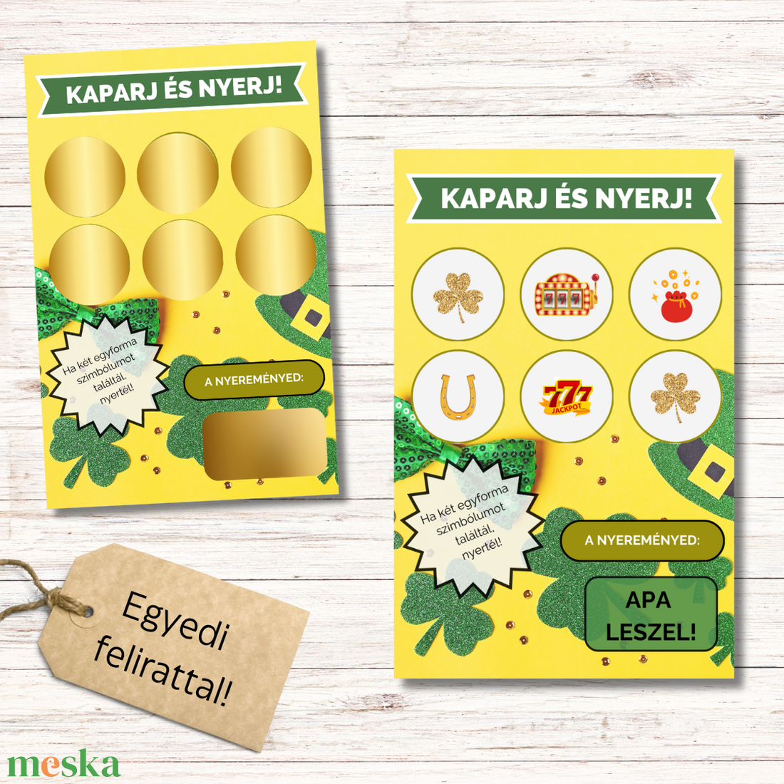 Kaparós sorsjegy egyedi szöveggel - otthon & életmód - papír, írószer - ajándékozás kellékei - ajándék sorsjegy - Meska.hu