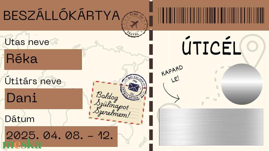 Kaparós beszállókártya utazás ajándékozásához - otthon & életmód - papír, írószer - ajándékozás kellékei - ajándék sorsjegy - Meska.hu Kaparós beszállókártya utazás ajándékozásához - otthon & életmód - papír, írószer - ajándékozás kellékei - ajándék sorsjegy - Meska.hu