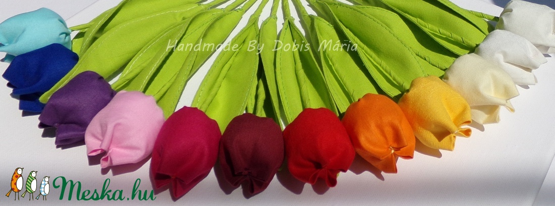 Textil tulipán (kicsi) 12 db -  - Meska.hu