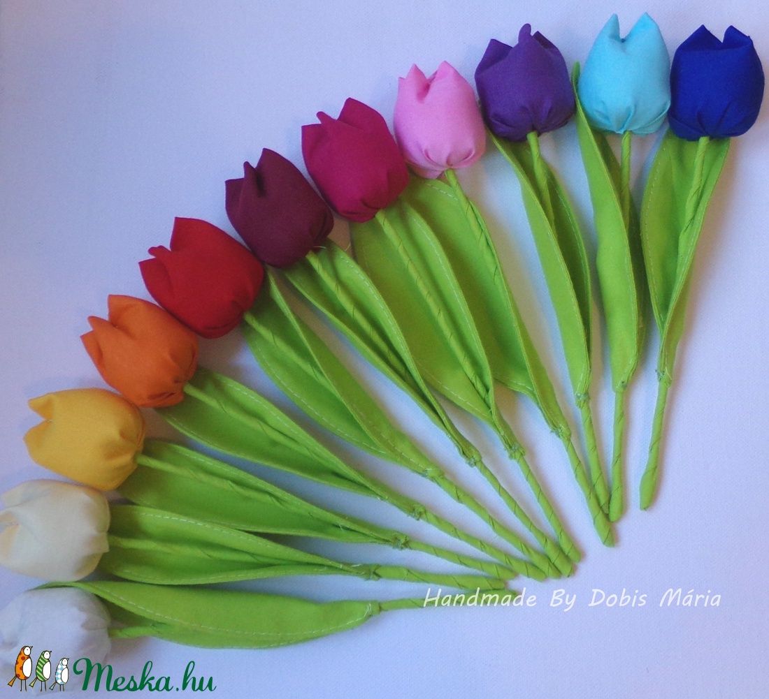 Textil tulipán (kicsi) 12 db -  - Meska.hu