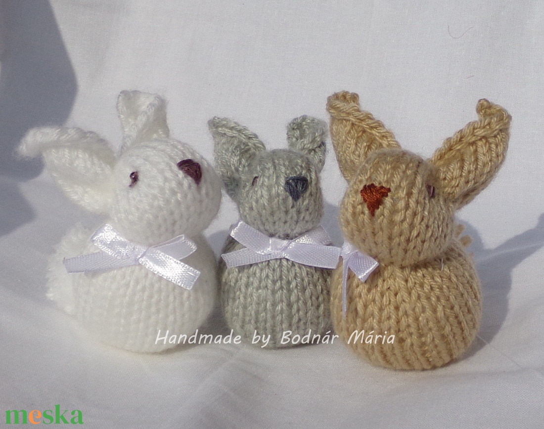 Kötött nyuszi (3 db) - játék & sport - plüssállat & játékfigura - nyuszi - Meska.hu