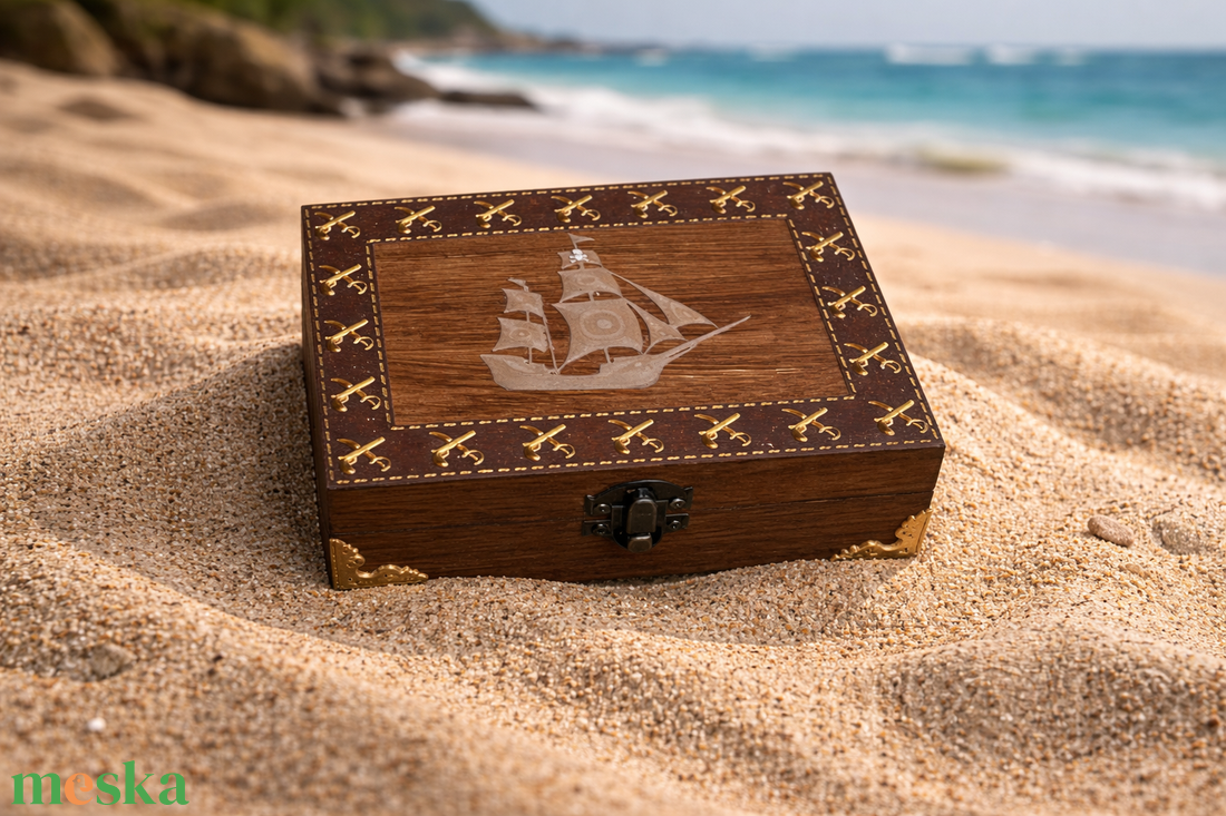 Feliratozható fa kalóz kincsesdoboz � egyedi ajándék gyerekeknek és felnőtteknek - otthon & életmód - dekoráció - asztal és polc dekoráció - díszdoboz - Meska.hu
