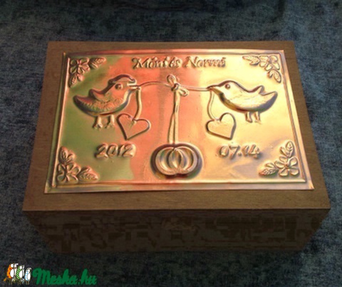 Kis madárkás esküvői doboz - egyedi felirattal rendelhető! -  - Meska.hu