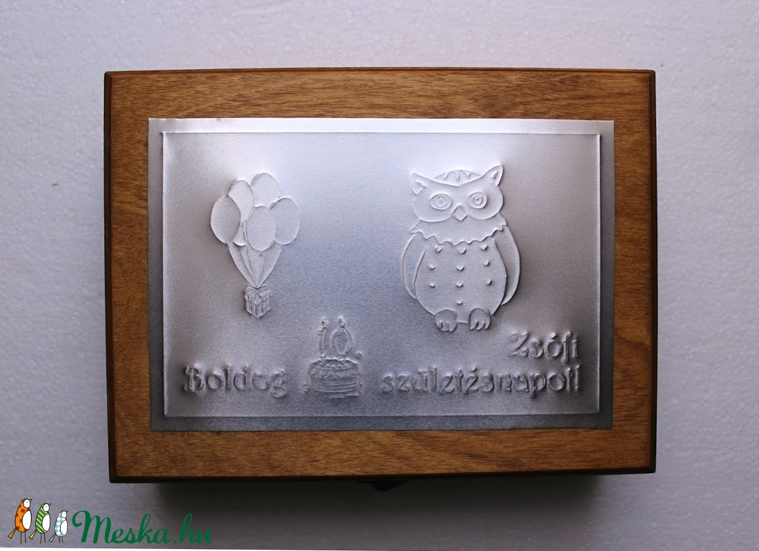 Baglyos születésnapi dobozka = - otthon & életmód - tárolás & rendszerezés - doboz - Meska.hu