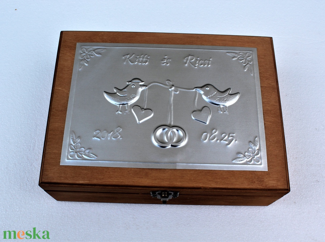 Nagy madárkás esküvői doboz - egyedi felirattal rendelhető! - esküvő - emlék & ajándék - doboz - Meska.hu