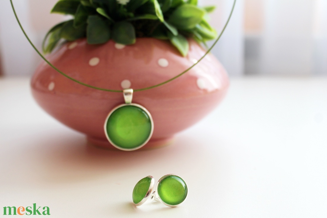 Világoszöld ékszerszett - ékszer - ékszerszett - Meska.hu