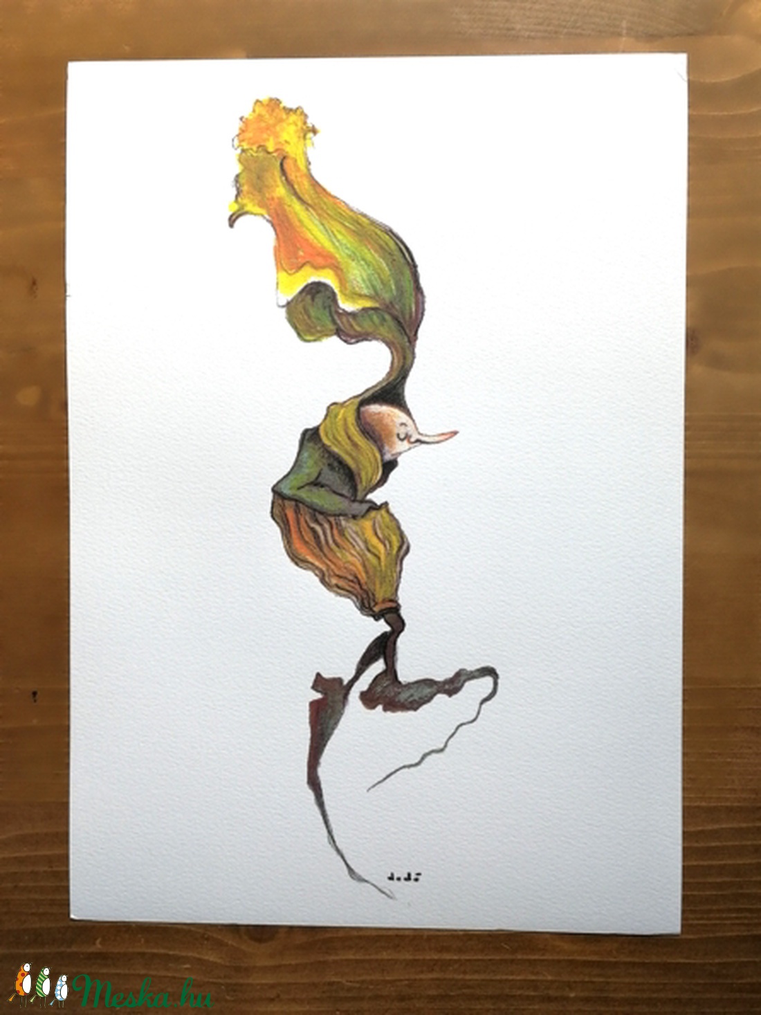 KERTI NÉPSÉG / TÖKVIRÁG  grafikai nyomat  A4 -  - Meska.hu KERTI NÉPSÉG / TÖKVIRÁG  grafikai nyomat  A4 -  - Meska.hu