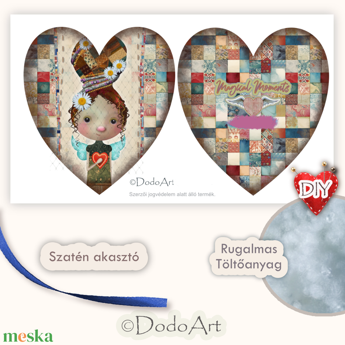 DIY ANGYALKÁS SZÍV / MARGARÉTA - diy (csináld magad) - egységcsomag - Meska.hu DIY ANGYALKÁS SZÍV / MARGARÉTA - diy (csináld magad) - egységcsomag - Meska.hu