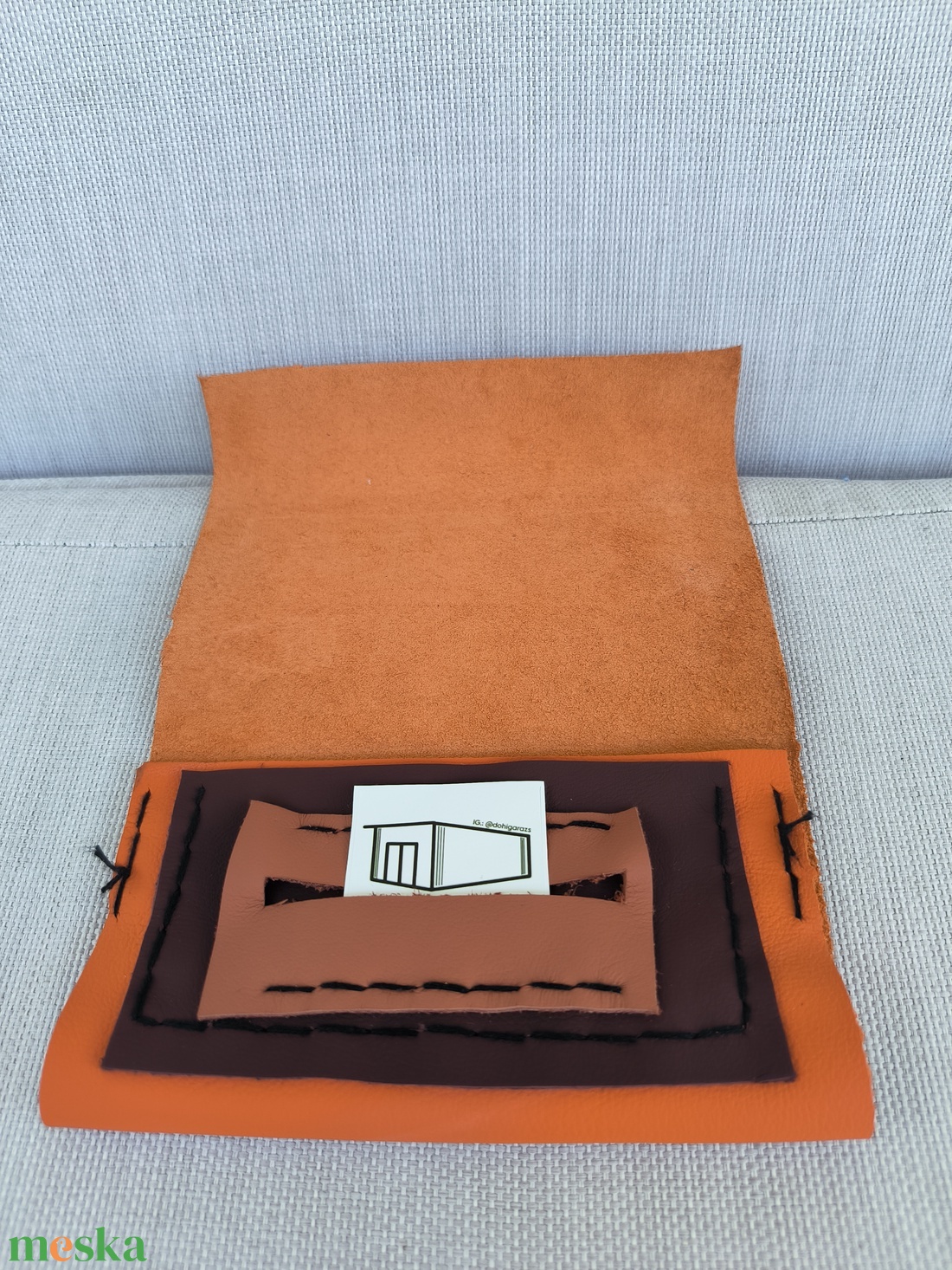 DOHIGARÁZS Dohánytartó / Dohánytárca - Bőr - Kézzel készített - Narancssárga - táska & tok - pénztárca & más tok - dohánytasak & szütyő - Meska.hu