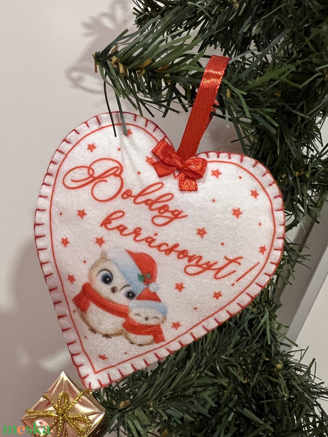 Mintás karácsonyi filc díszek - karácsony - karácsonyi lakásdekoráció - karácsonyfadíszek - Meska.hu