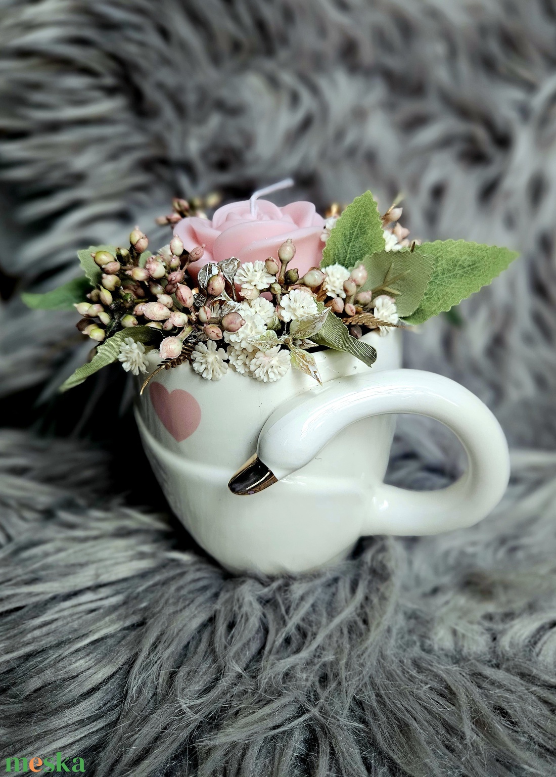 Szerelmes hattyú kerámiabögre asztaldísz � - otthon & életmód - dekoráció - asztal és polc dekoráció - asztaldísz - Meska.hu