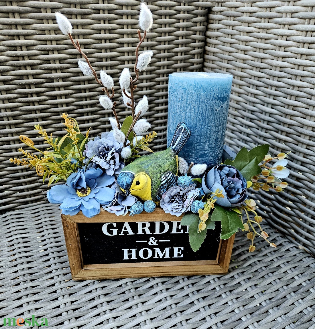 Kiscinkés country stílusú tömbgyertyás asztaldísz � - otthon & életmód - gyertya, illat, aroma - gyertya - Meska.hu