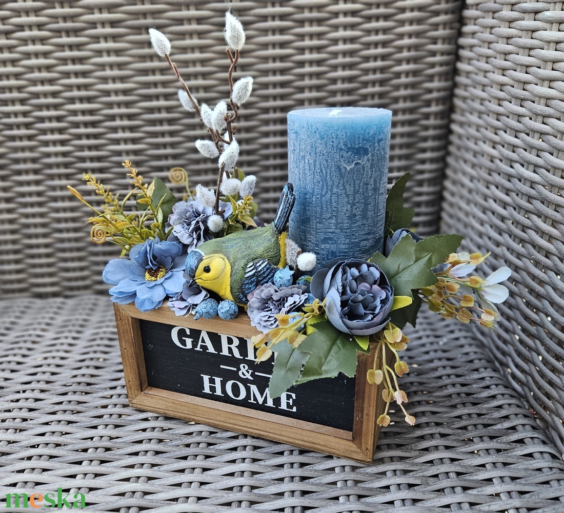 Kiscinkés country stílusú tömbgyertyás asztaldísz � - otthon & életmód - gyertya, illat, aroma - gyertya - Meska.hu