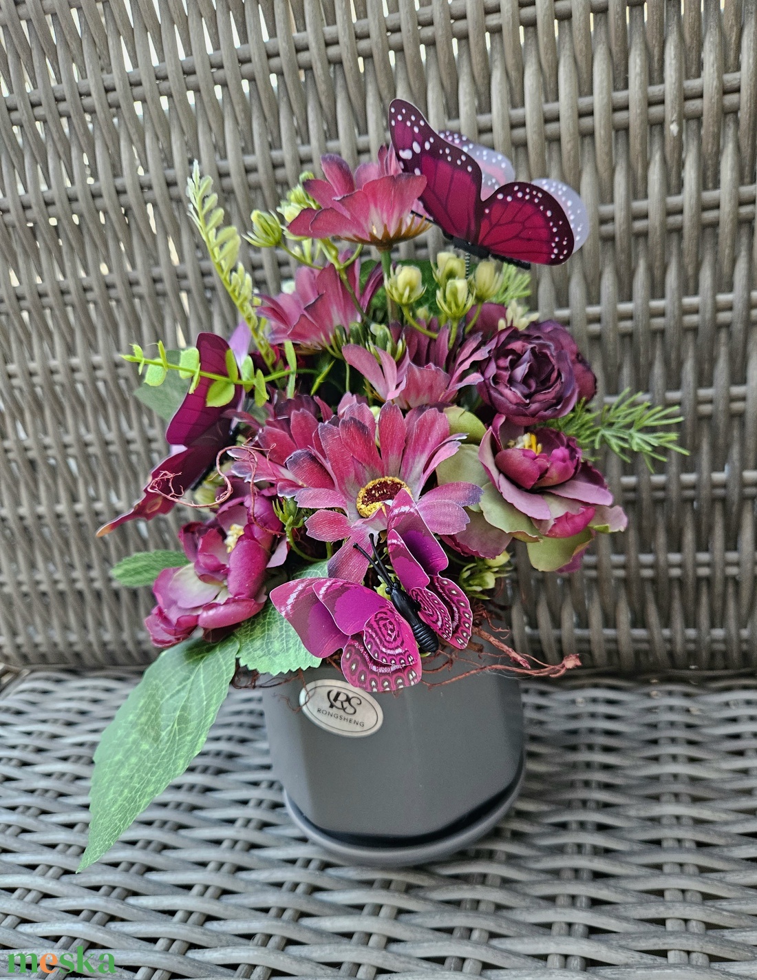 Bíbor pillangók asztaldísz - otthon & életmód - dekoráció - asztal és polc dekoráció - asztaldísz - Meska.hu