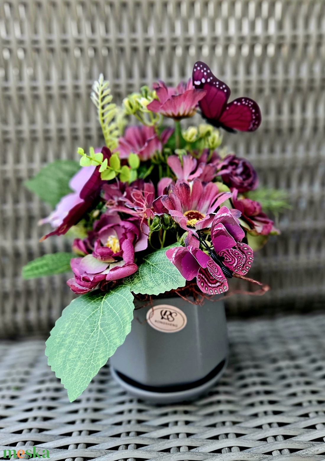 Bíbor pillangók asztaldísz - otthon & életmód - dekoráció - asztal és polc dekoráció - asztaldísz - Meska.hu