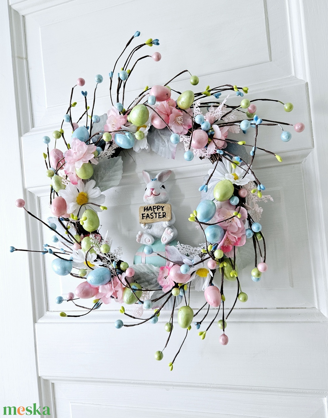 Bohókás húsvéti ajtódísz ��� - ünnepi díszek, dekorációk - húsvéti díszek és dekorációk - húsvéti ajtódísz, kopogtató - Meska.hu