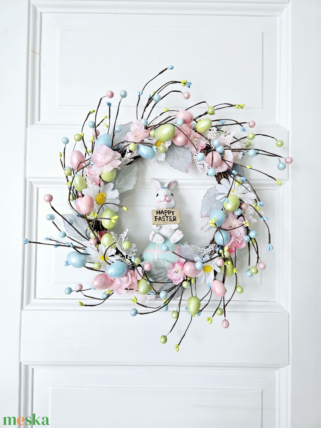 Bohókás húsvéti ajtódísz ��� - ünnepi díszek, dekorációk - húsvéti díszek és dekorációk - húsvéti ajtódísz, kopogtató - Meska.hu