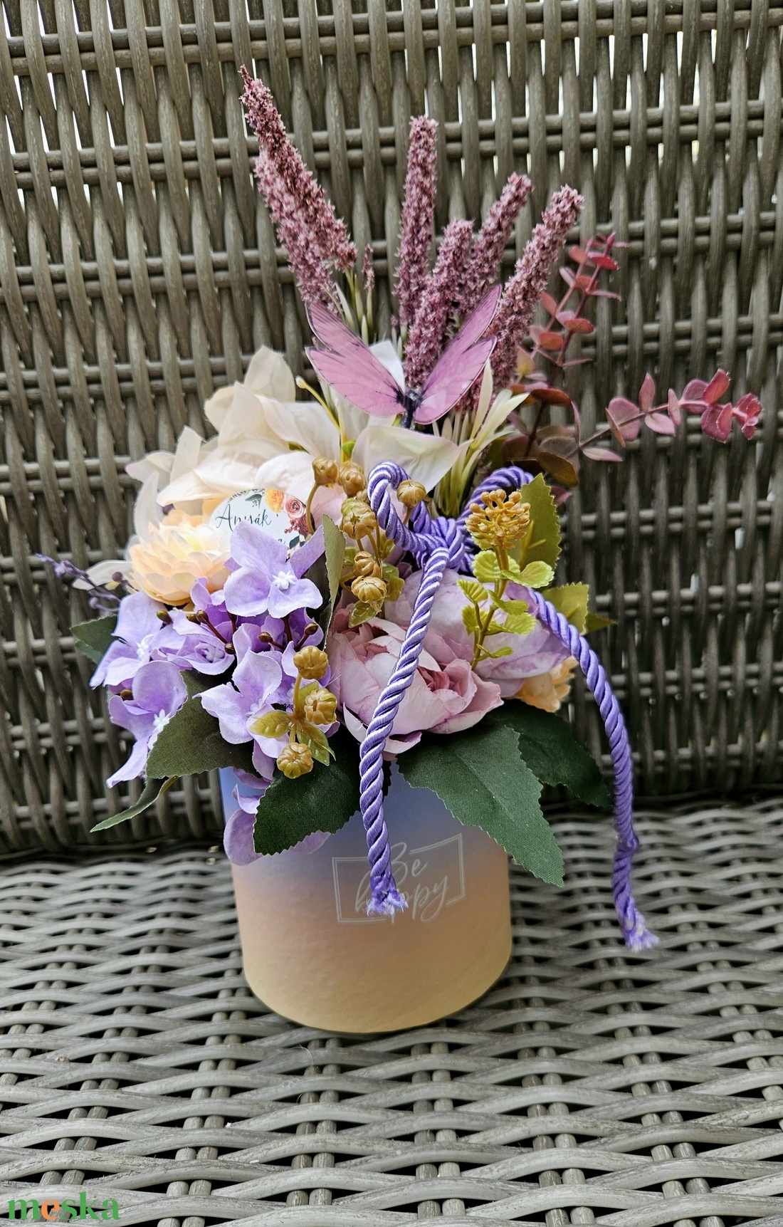 Anyák napi pillangós virágbox  - otthon & életmód - virágdekoráció - virágok - virágbox - Meska.hu