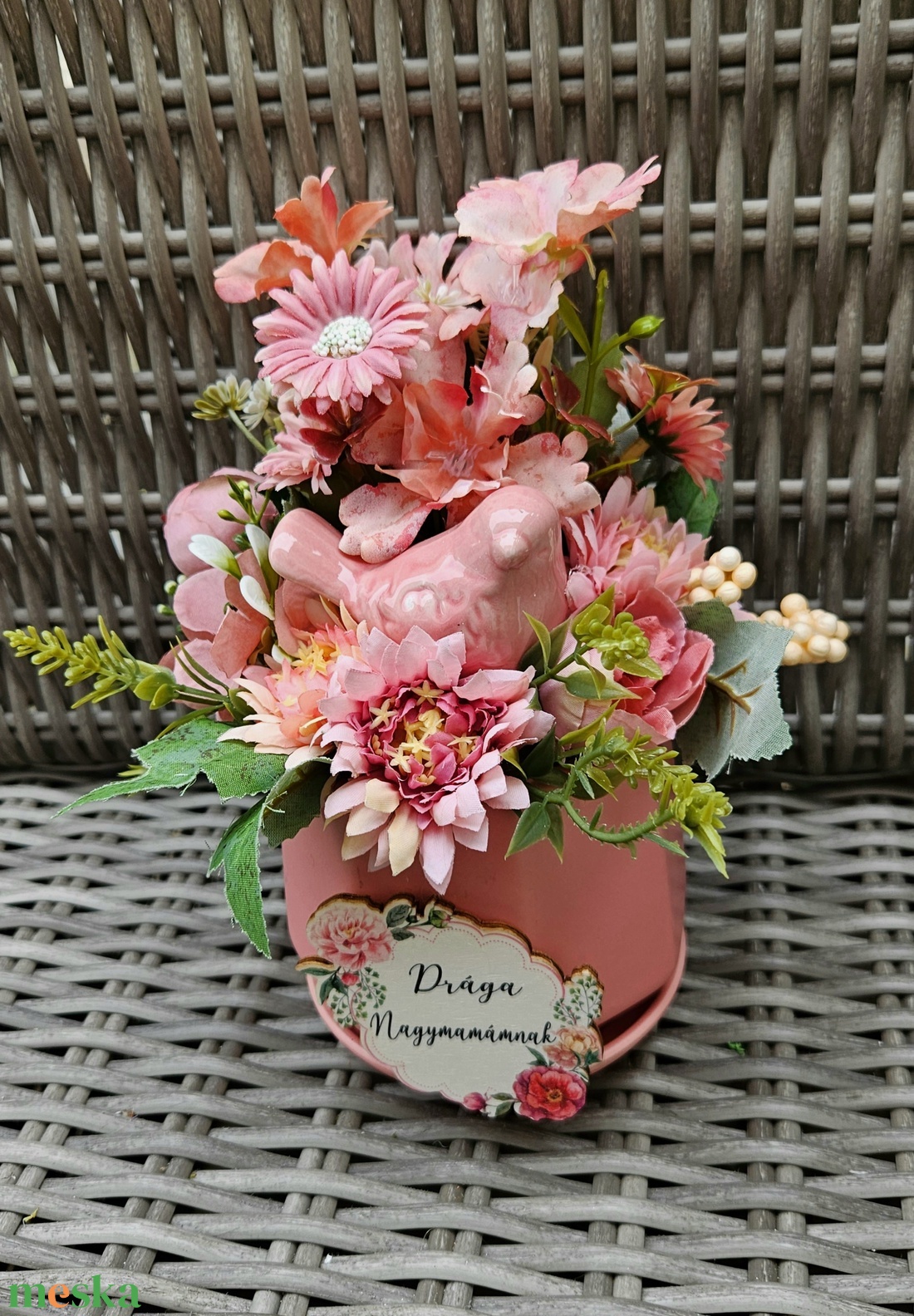 Kerámia anyák napi asztaldísz � - otthon & életmód - virágdekoráció - virágdíszek - asztali virágdísz - Meska.hu