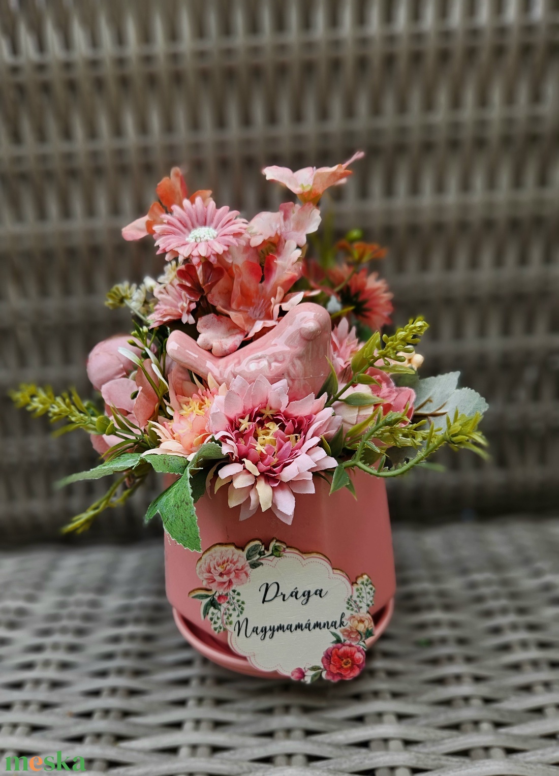 Kerámia anyák napi asztaldísz � - otthon & életmód - virágdekoráció - virágdíszek - asztali virágdísz - Meska.hu