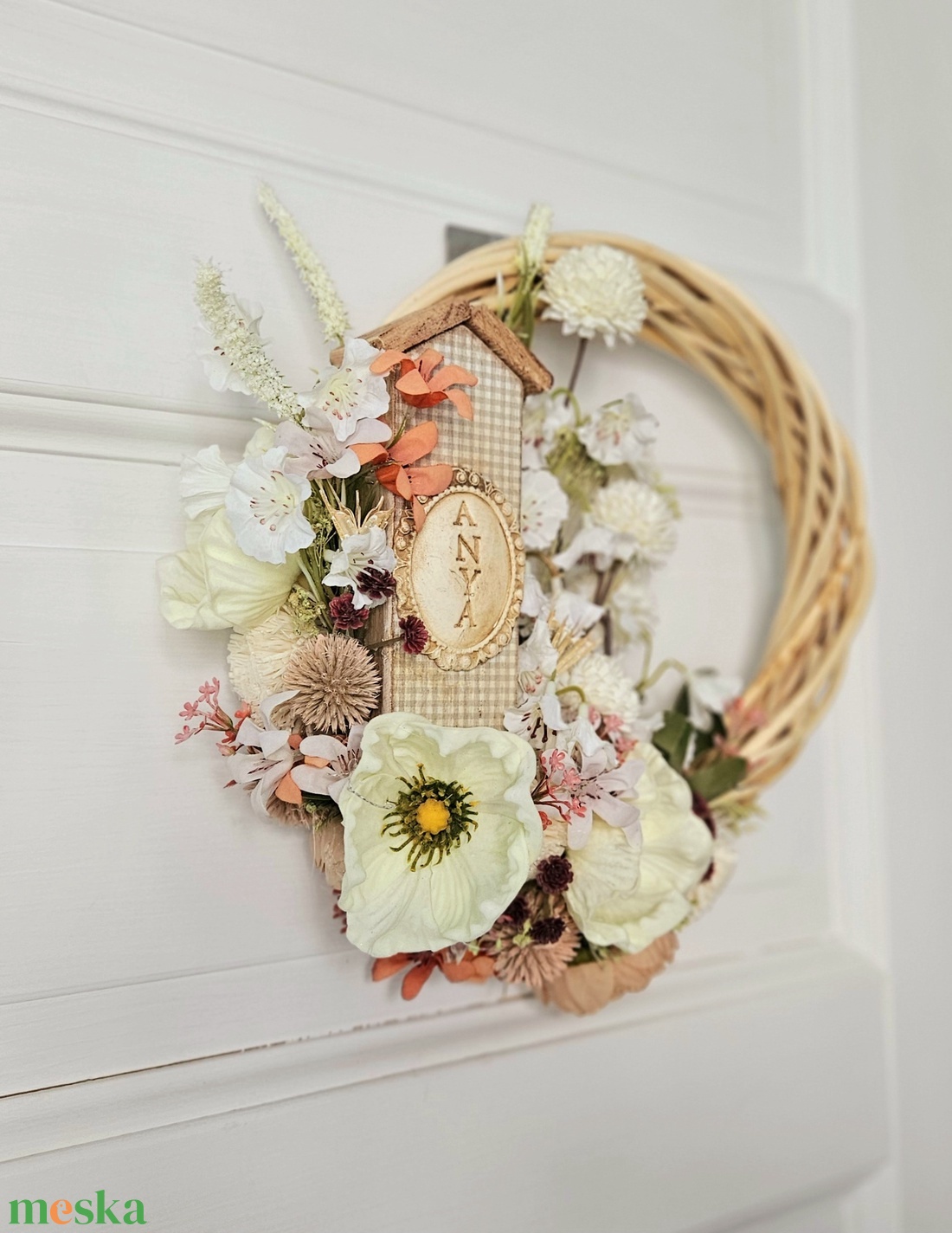 Vintage anyák napi mezei virágos kopogtató  - otthon & életmód - dekoráció - ajtó- és ablak dekoráció - ajtódísz & kopogtató - Meska.hu